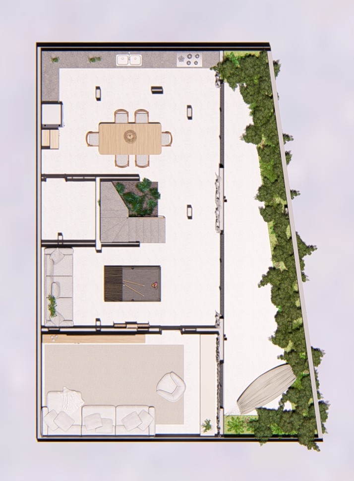 Planta humanizada do andar inferior - Grand Pallazo IV